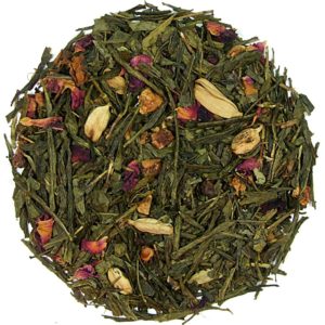 Herbata zielona Spicy Pear (gruszka, kardamon, płatki róży)